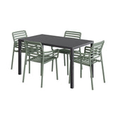 NARDI CUBE 4-6 Seater Anthracite Garden Table with Doga Armchairs
