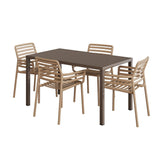 NARDI CUBE 4-6 Seater Tobacco Garden Table with Doga Armchairs