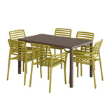 NARDI CUBE 4-6 Seater Tobacco Garden Table with Doga Armchairs