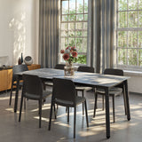 POINTHOUSE COMBO Extending 4-10 Seater Dining Set with TIPA Chairs [Black/Grey]
