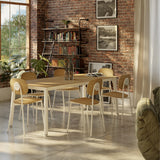 POINTHOUSE COMBO Extendable 4-10 Seater Dining Set with TATA Young Chairs [White/Oak]