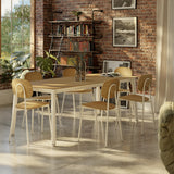 POINTHOUSE COMBO Extending 4-10 Seater Dining Set with TATA Young Chairs [White/Oak]