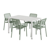 NARDI CUBE 4-6 Seater White Garden Table with Doga Armchairs