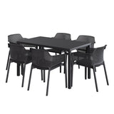 NARDI CUBE 4-6 Seater Garden Dining Set with Net Chairs