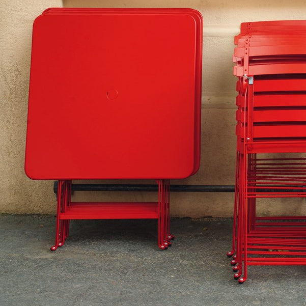 FERMOB Bistro Square 2-4 Seater Table [71 x 71 cm] - chilli red