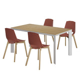 POINTHOUSE DIAMANTE 4-10 Seater Extending Dining Set with EVA 5 Chairs [Multicolour/Oak]