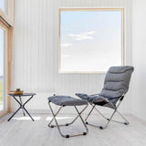 FIAM FIESTA SOFT Deck Chair with CHICO Footstool and Cushions - Aluminium frame [Black]
