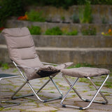 FIAM FIESTA SOFT Deck Chair with CHICO Footstool and Cushions - Aluminium frame [Mocha]