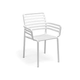 NARDI CUBE 4-6 Seater White Garden Table with Doga Armchairs