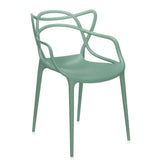 KARTELL 4-6 Seater Outdoor Dining Set with GLOSSY Table [Aged Bronze] & MASTERS Chairs [Sage Green]