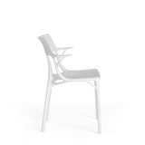 KARTELL 4-6 Seater Outdoor Dining Set with GLOSSY Table [White] & AI Chairs [White]