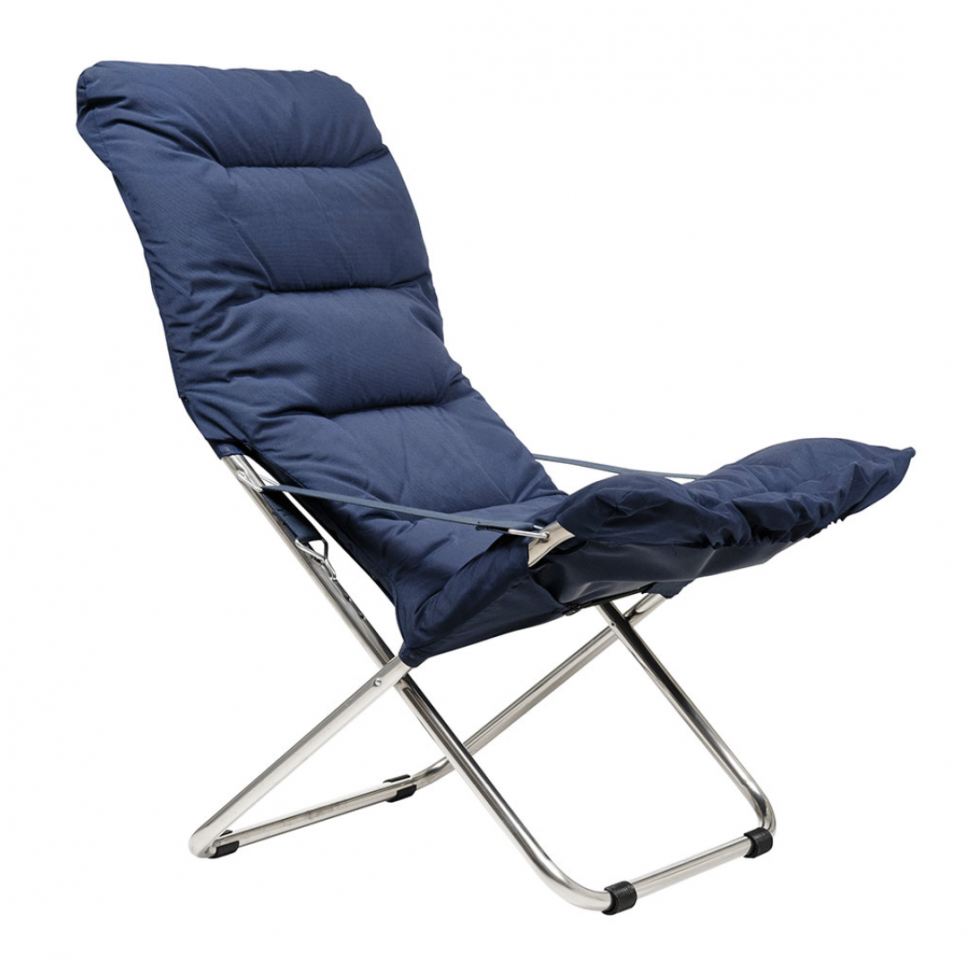 FIAM FIESTA SOFT Deck Chair with CHICO Footstool and Cushions - Aluminium frame [Navy]