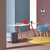 PEDRALI ARKI Compact Desk - WHITE top/BLUE legs