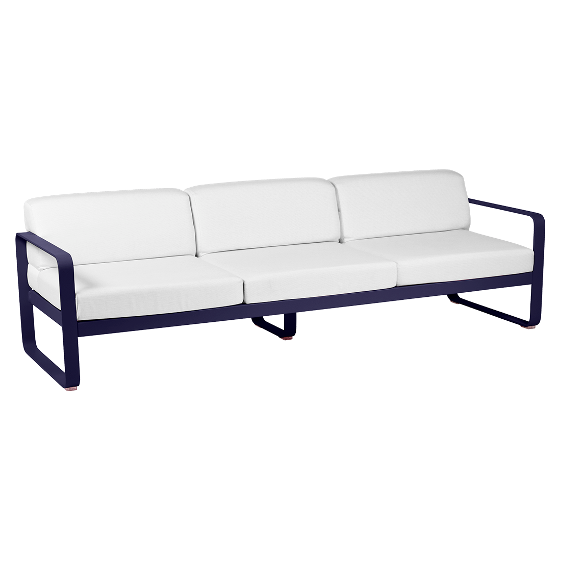 FERMOB Bellevie 3-Seater Outdoor Sofa with Off-White Cushions