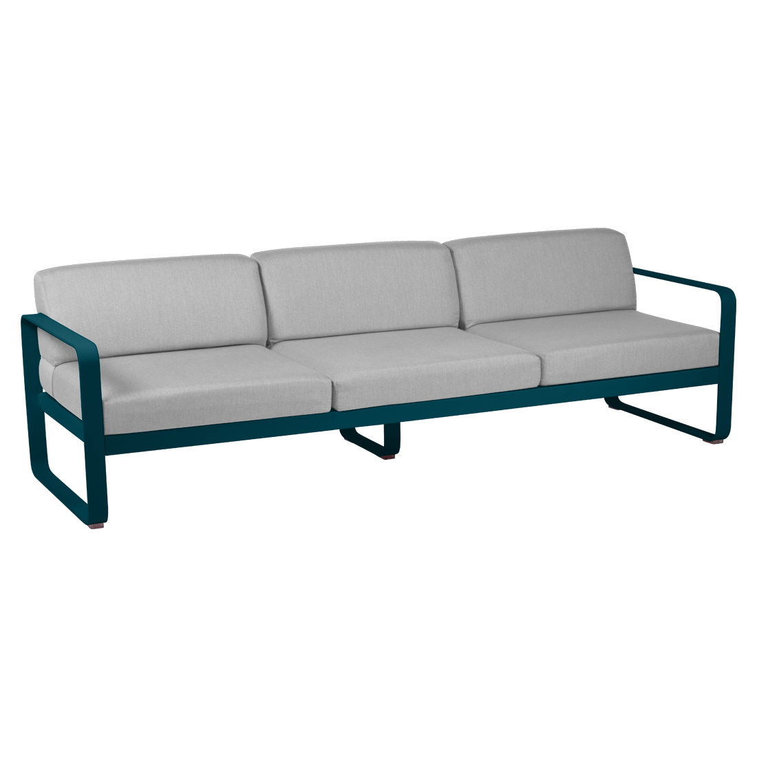FERMOB Bellevie 3-Seater Outdoor Sofa with Grey Cushions