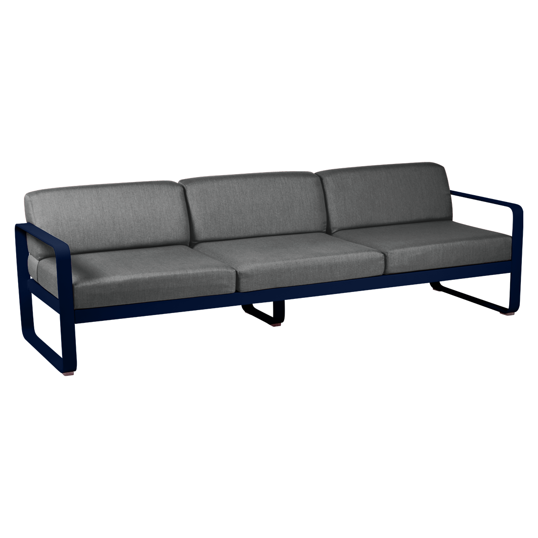 FERMOB Bellevie 3-Seater Outdoor Sofa with Graphite Cushions