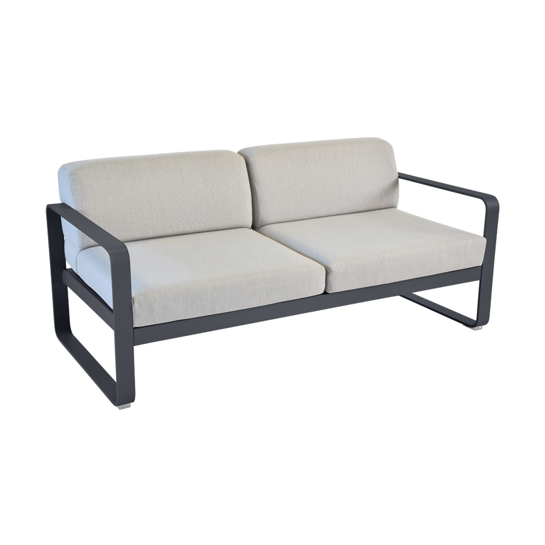 FERMOB Bellevie 2-Seater Outdoor Sofa with Grey Cushions