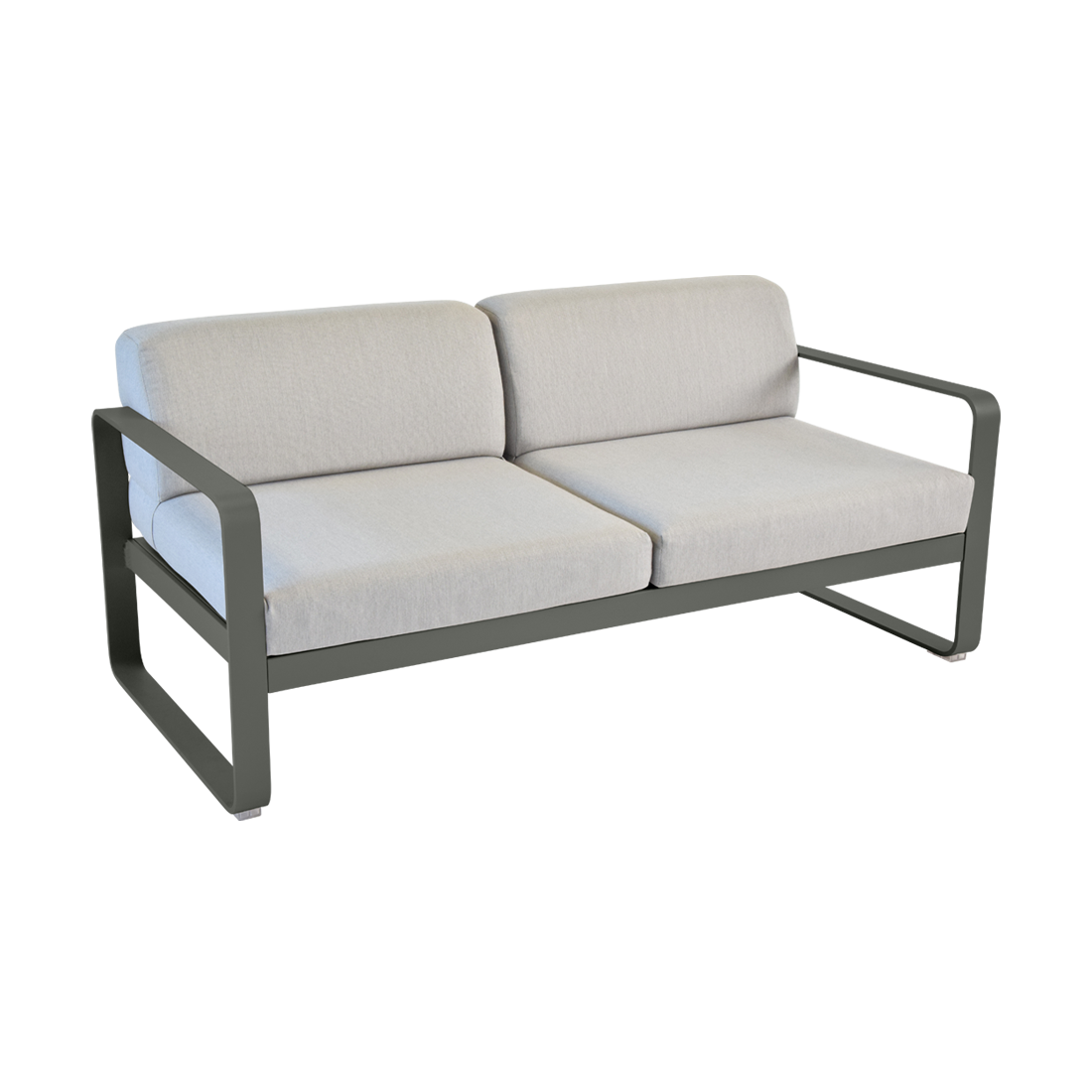 FERMOB Bellevie 4 Piece Lounge Set with Flannel Grey Cushions