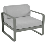 FERMOB Bellevie 4 Piece Lounge Set with Flannel Grey Cushions