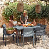 FERMOB CALVI Square Outdoor Table with 8 CADIZ chairs