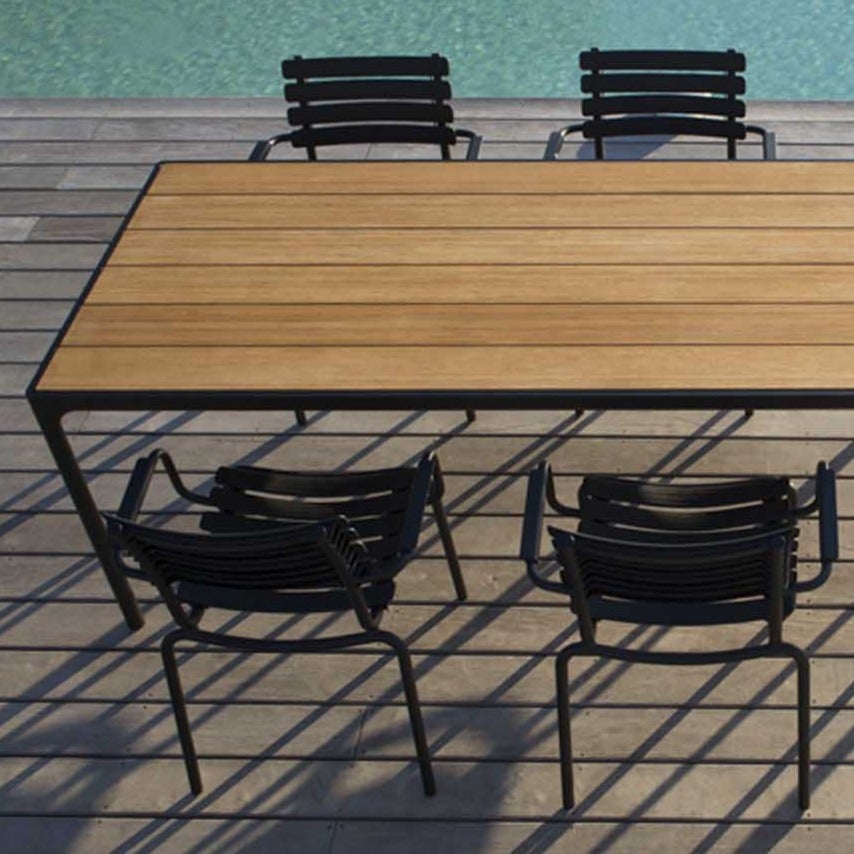 HOUE FOUR Outdoor Dining Table [210 x 90 cm] - BAMBOO TOP