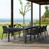 NARDI RIO EXT 8-10 Seater Dining Set with NET Chairs - ANTHRACITE