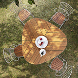 HOUE LEAF 4-6 Garden Dining Set with PAON Chairs