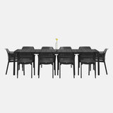 NARDI RIO 8-10 Seater Dining Set with NET Chairs - ANTHRACITE
