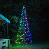 TWINKLY 6.5 ft / 2 m Smart App controlled Outdoor Flag Pole Christmas Light Tree